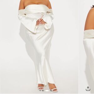 Amandine Maxi Dress - Off-Shoulder Cream Dress